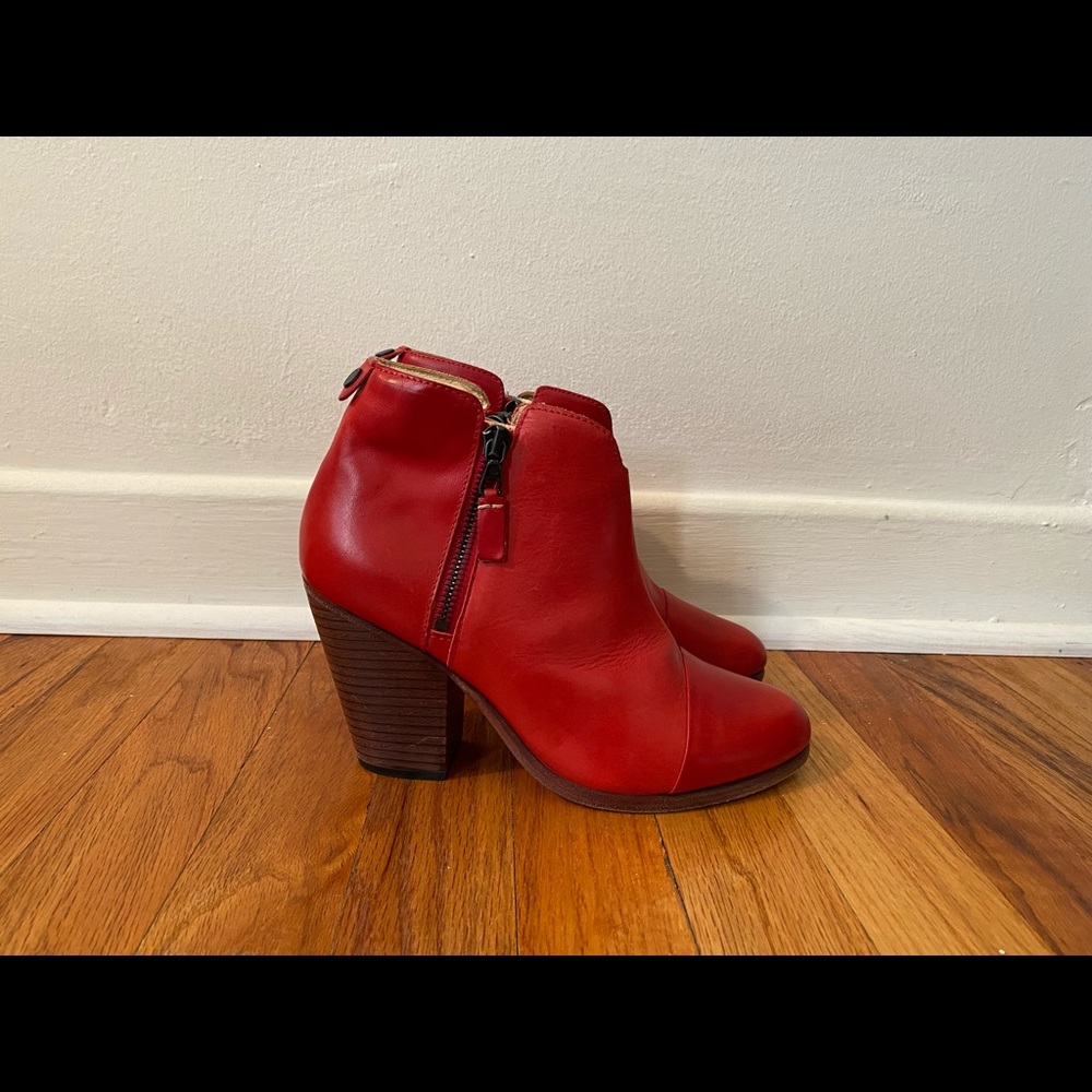 Rag and Bone Margot Boots red leather size 6